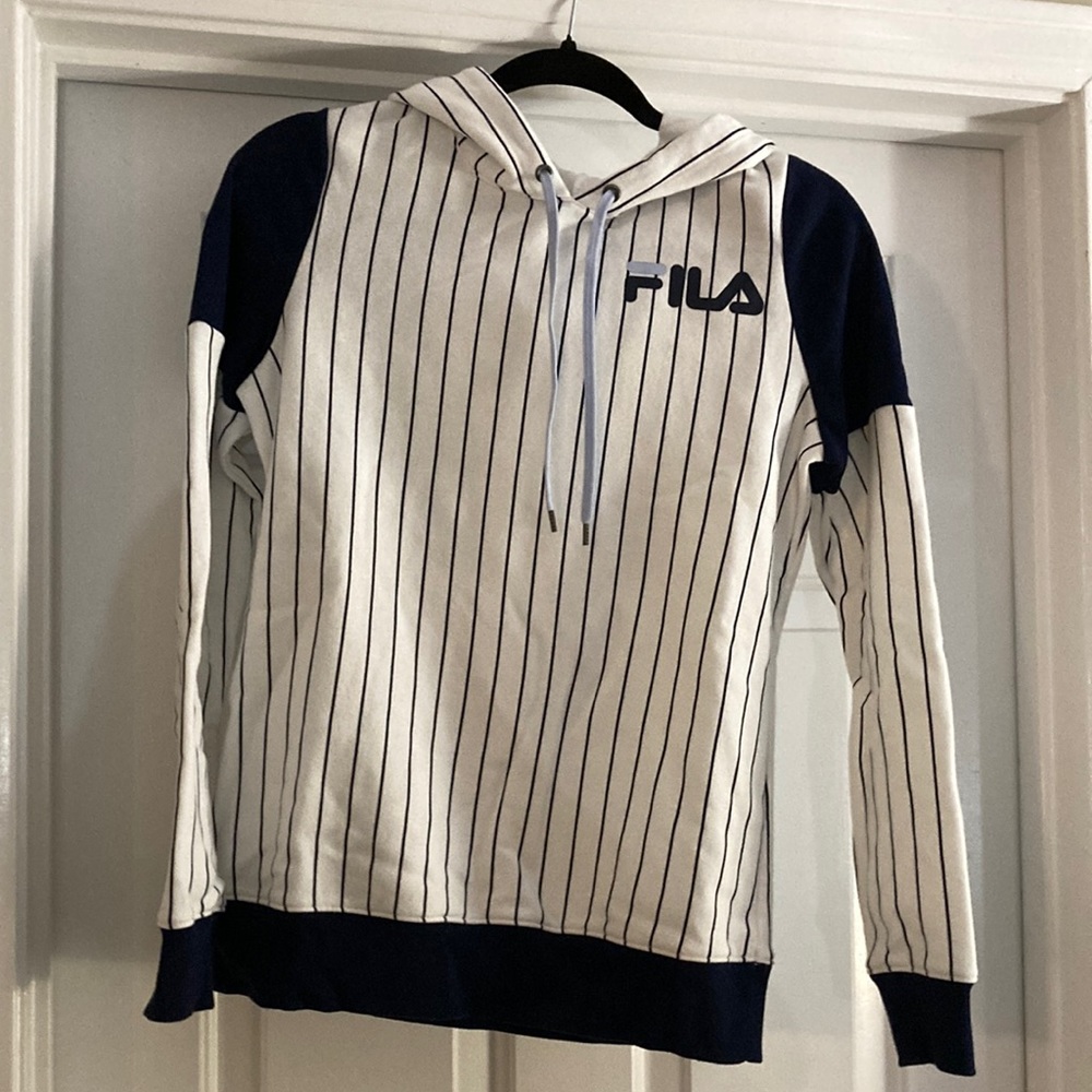 Navy blue stripped hoodie